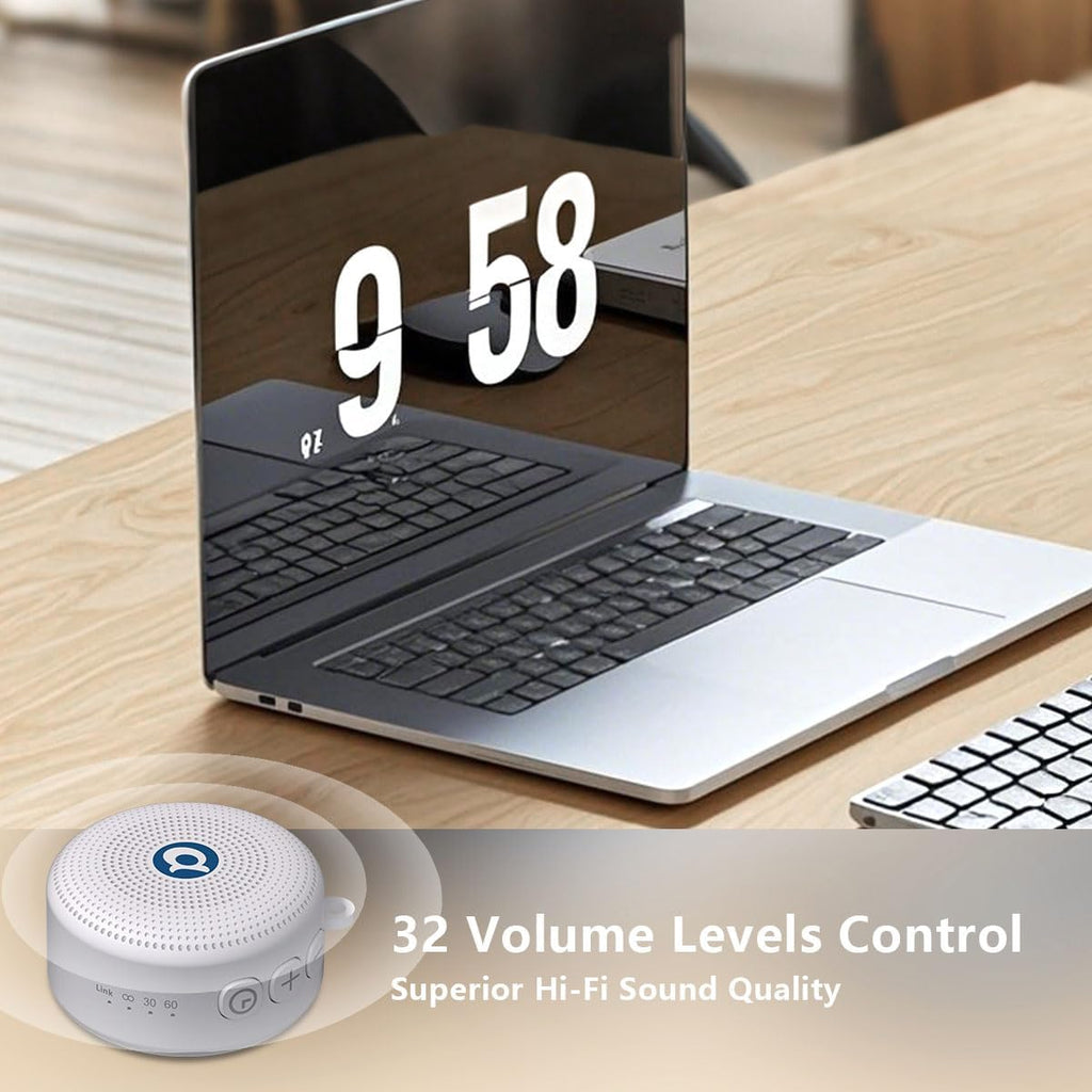Portable Noise Machine Baby Battery Sound Machine with 30 Soothing Sounds Mini White Noise Machine 32 Volume Level Sleep Machine for 3D…