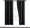 Nicetown High-End Thermal Kitchen Curtains, Black, 37" Wide Per Panel, Set of 2 Panels, Full Blackout Curtains 70 Inches Long for Dining Ro…