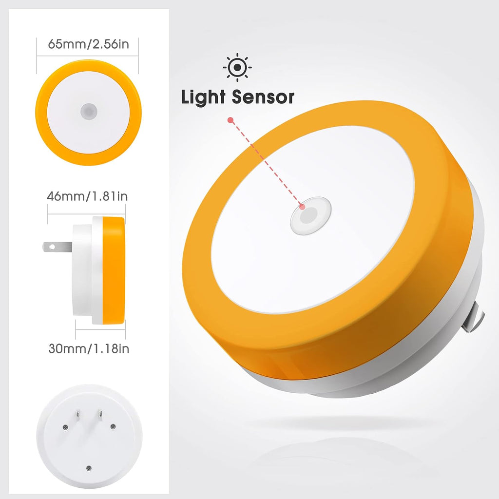 WelcometoBriigniteenjoyyourtimehere Briignite Amber Night Light Orange, LED Night Lights for Kids, 4 Pack, Plug in Night Light, Hallway Lig…