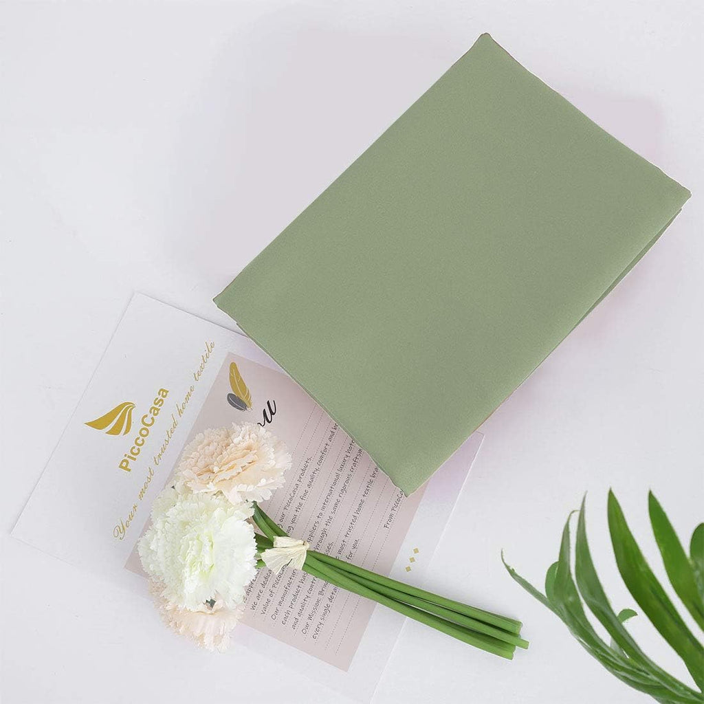 PiccoCasa Body Pillow Cover With Zipper Closure, 110 GSM Brushed Microfiber Case, Soft Long Pillowcase (20"x54") Sage cotton