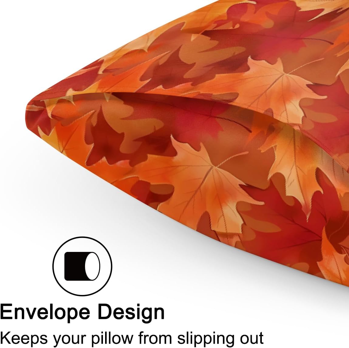 Autumn Maple Fall Satin Silk Pillowcase for Hair and Skin Pillow Cases Standard Size Soft Silk Pillow Case with Envelope Closure Print…
