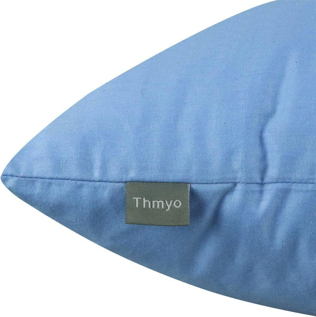 Thmyo 4-Pack 100% Cotton Comfortable Solid Decorative Throw Pillow Case, Thmyo Square Cushion Cover Pillowcase Sublimation Blank Pillow Cove…