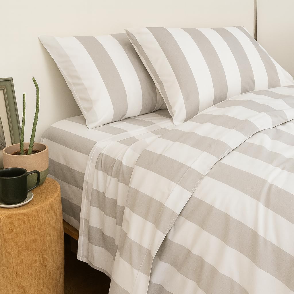 Perupima Peru Pima 415 Thread Count Percal Twin Sheet Set - 100% Peruvian Pima Cotton, 3 Piece (Flat, Fitted, 1 Pillowcase) - Cooling, Cris…