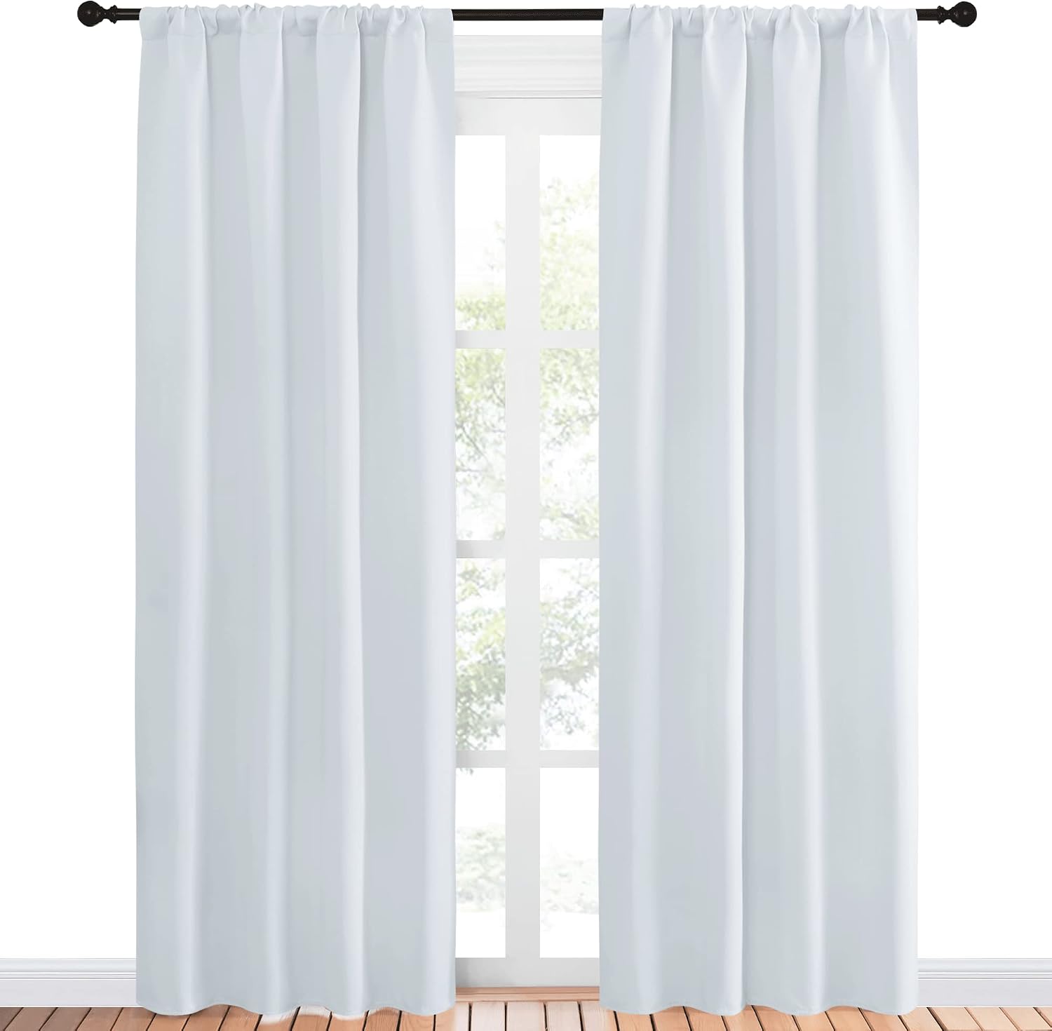 NICETOWN Kitchen Room Darkening Curtains - Window Treatment Thermal Insulated Rod Pocket Room Darkening Curtains/Drapes for Bedroom (2…