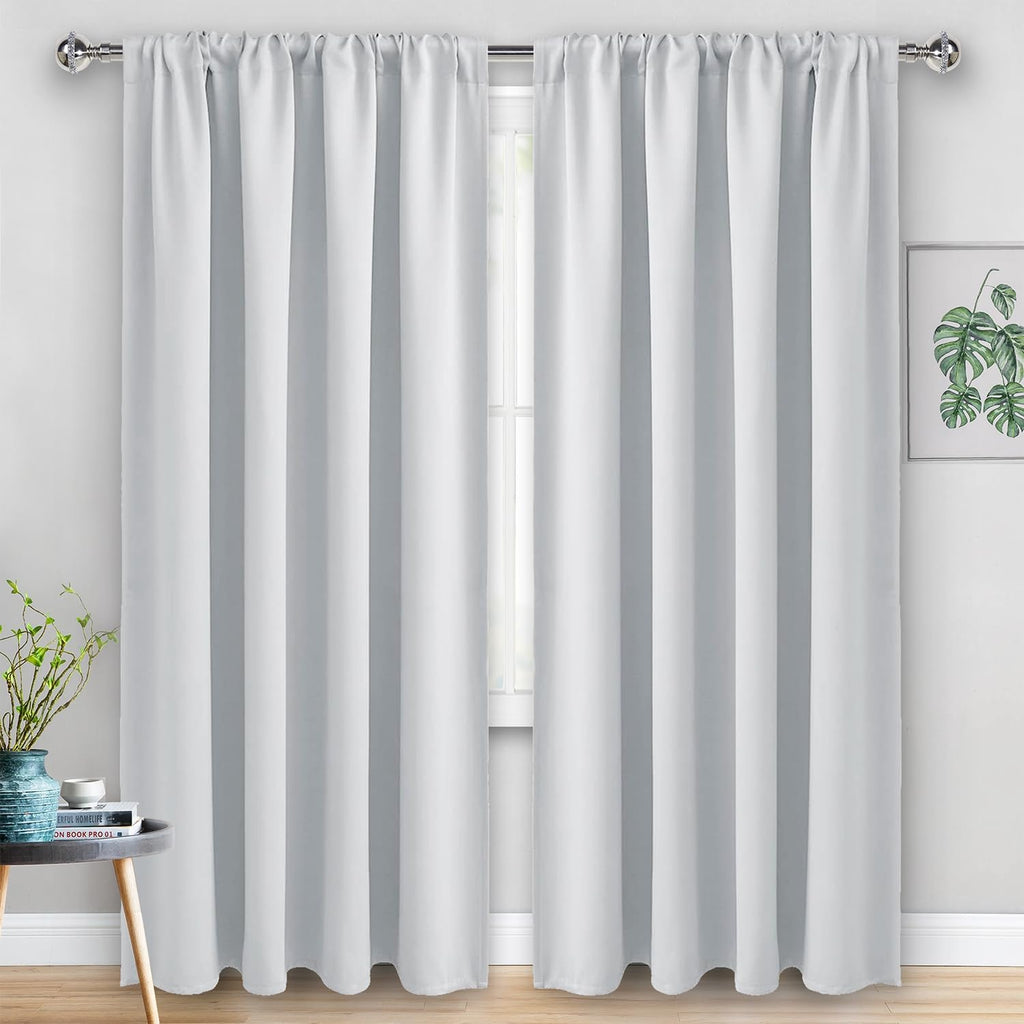 Jiuzhen Room Darkening Curtains - Thermal Insulated Window Curtains, Rod Pocket Curtains for Bedroom Living Room Office, Blackout Curtain 2…