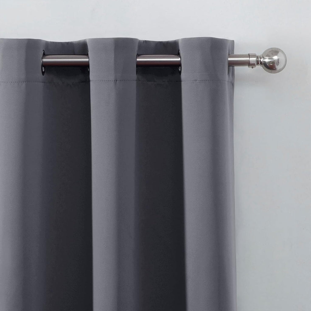 Lemomo Grey Blackout Curtains 42 x 72 Inch Length/Set of 2 Curtain Panels/Thermal Insulated Room Darkening Blackout Curtains for Bedroom 72…