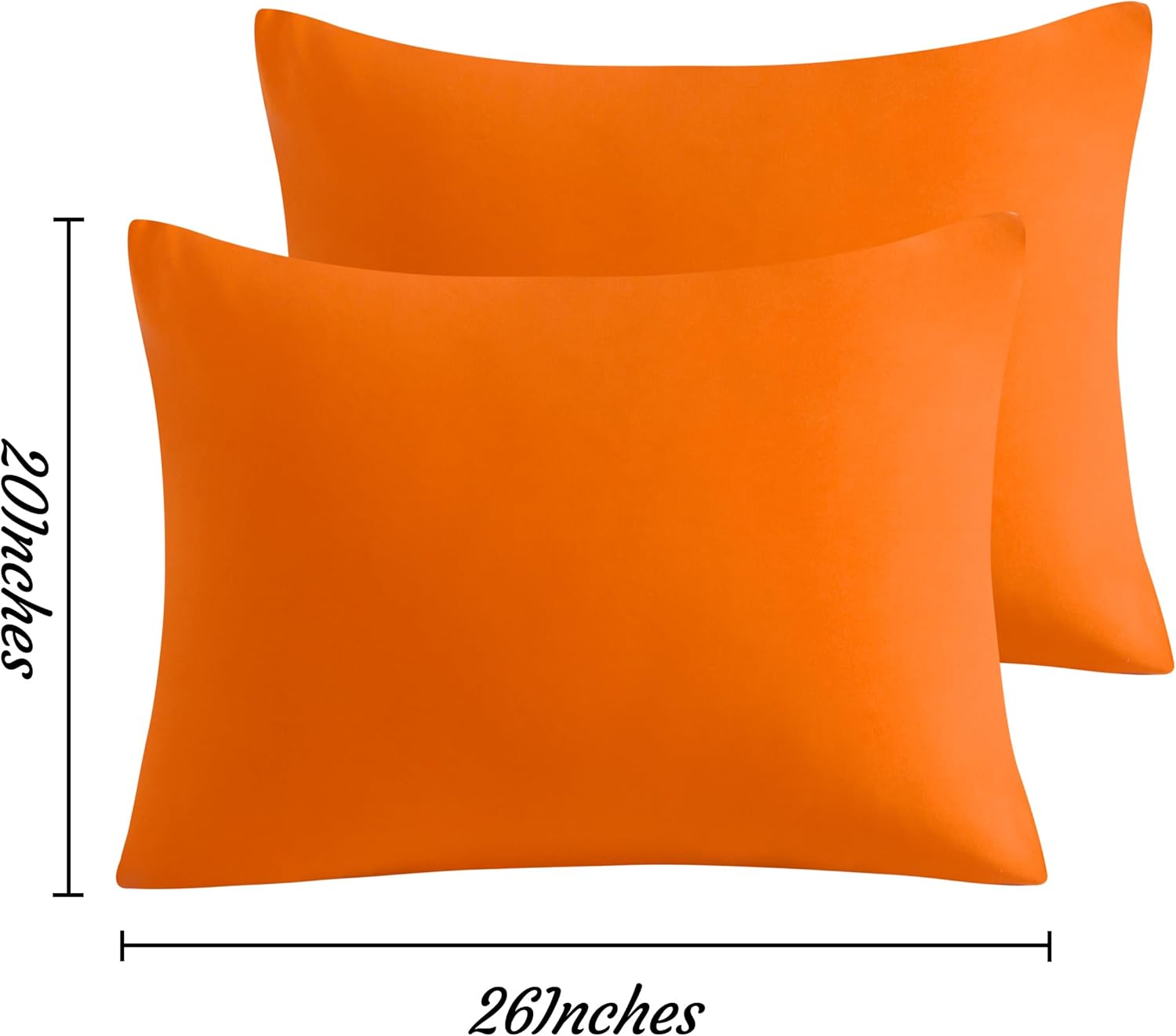 Ntbay Standard Pillow Cases Set of 2, 2 Pack Brushed Microfiber 20x26 Pillow Cases, Soft, Wrinkle, Fade, Stain Resistant Orange Pillow Case…