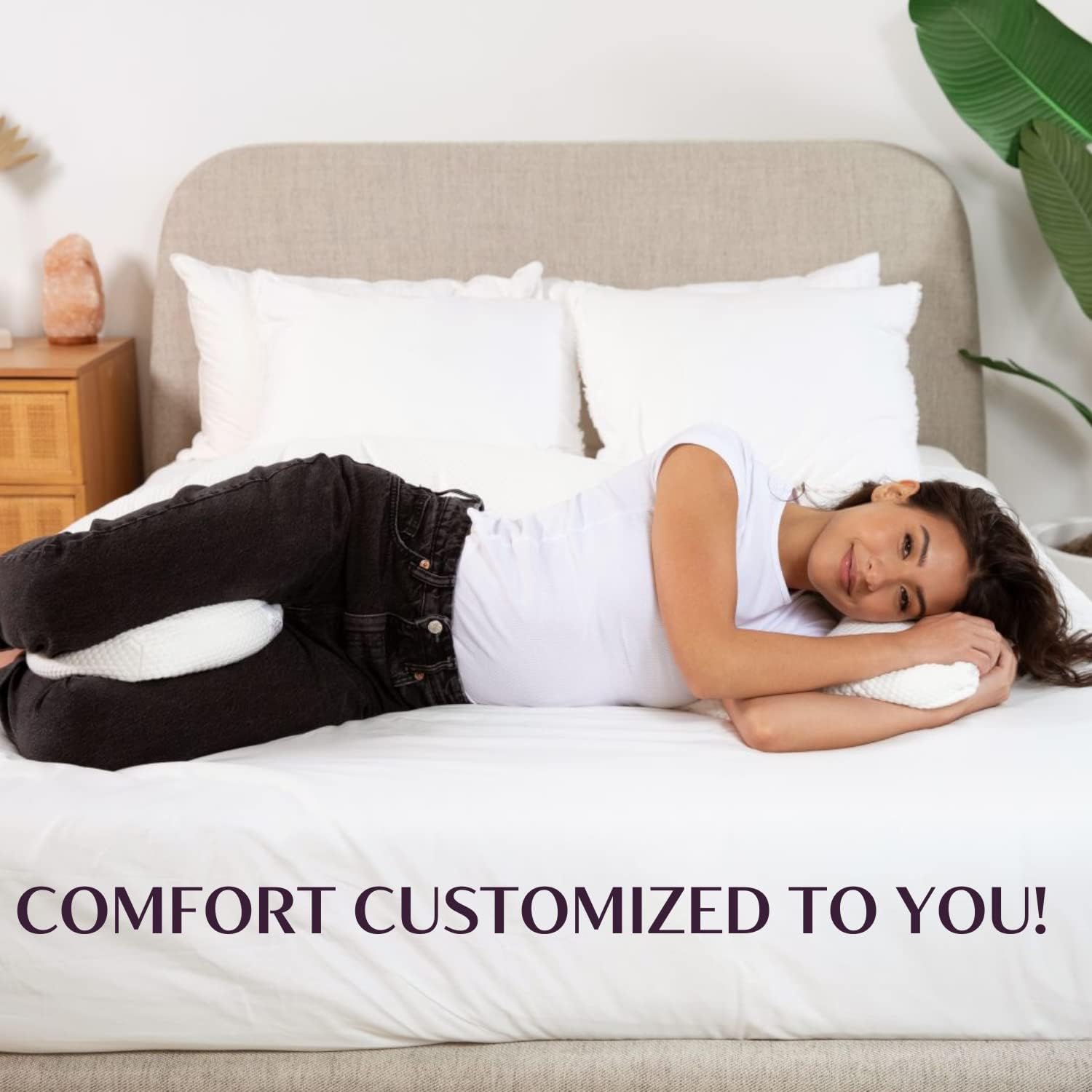 LadiesPillow Supportive Full Body Pillow Contours to Body Soft Pillow Extra Long Pillow for Bed All Sleep Positions Pregnancy Pillows Back…