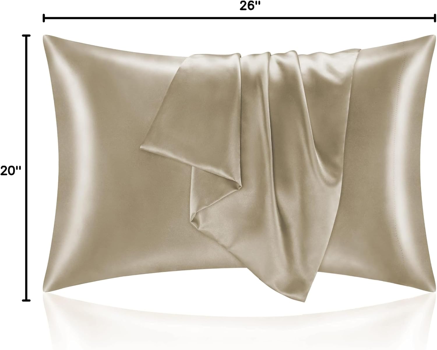 Bedelite Satin Pillowcase for Hair and Skin, Super Soft and Cooling Similar to Silk Pillow Cases 2 Pack with Envelope Closure, Gift for Wom…