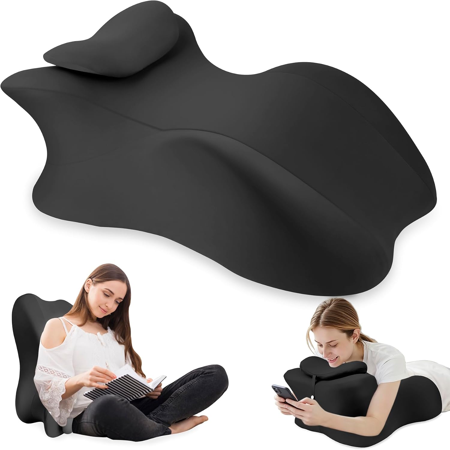 Myfamirea Memory Foam Ergonomic Wedge Pillow for Adults - Prone Pillow for Bed Sleeping, Reading, Memory Foam Ergonomic Cushion for Back Su…