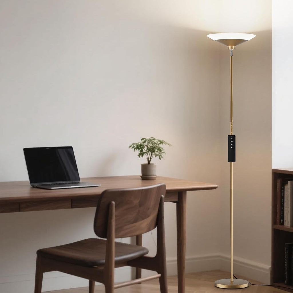 SIBRILLE Torchiere Floor Lamp - 72" Tall LED Standing Lamp with Remote/Button Control, 1800Lm, 3000-6500K, 30W Dimmable Modern Corner…