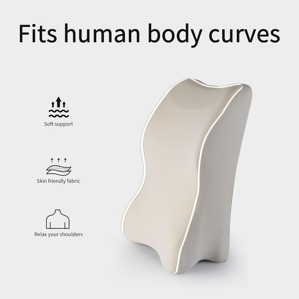 YouBath Reading Prone, Ergonomic Back Support Pillow for Bed Sitting Up Prone Pillow Face Down Sleep, Resting, Relaxing Back, White White