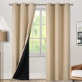 BGment Thermal Insulated 100% Blackout Curtains for Bedroom with Black Liner, Double Layer Full Room Darkening Noise Reducing Grommet Curta…
