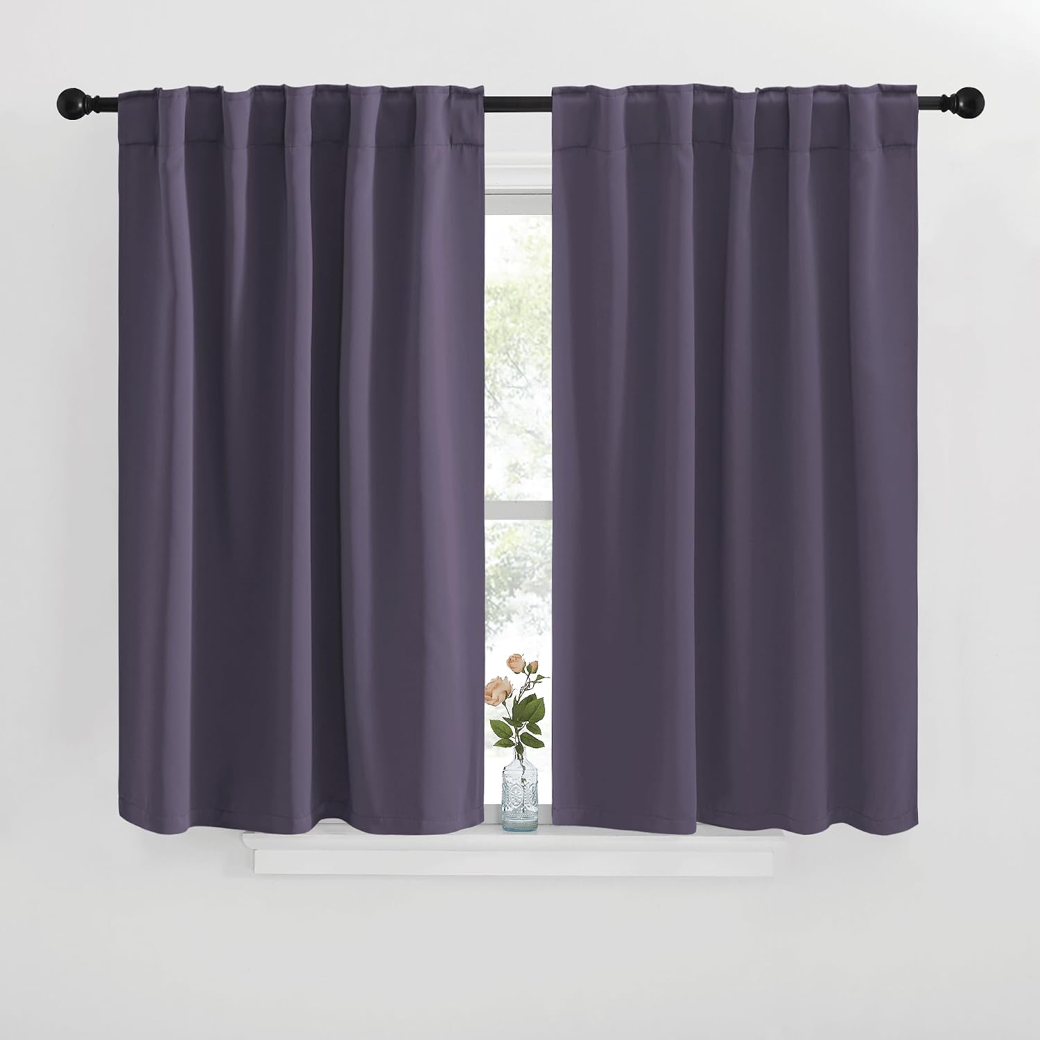 NICETOWN RV Curtains for Camper Windows - (Greyish Purple Color) 42x40 Inch, 2 Panels Set, Thermal Insulated Room Darkening Blackout…
