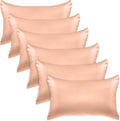 Elegantcomfort Elegant Comfort 6-Pack Silky Smooth Viscose Satin Pillowcase Set with Hidden Zipper Closure, Dusty Rose, Standard/Queen, 20"…