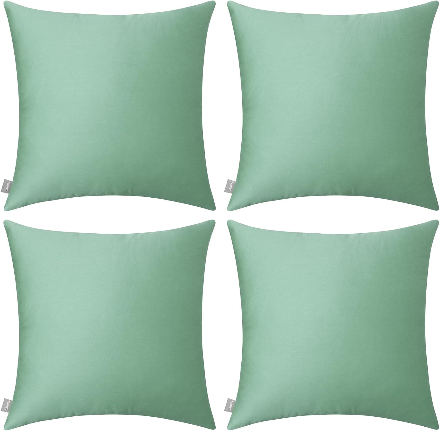 Thmyo 4-Pack 100% Cotton Comfortable Solid Decorative Throw Pillow Case, Square Cushion Cover Pillowcase Sublimation Blank Pillow Covers DI…
