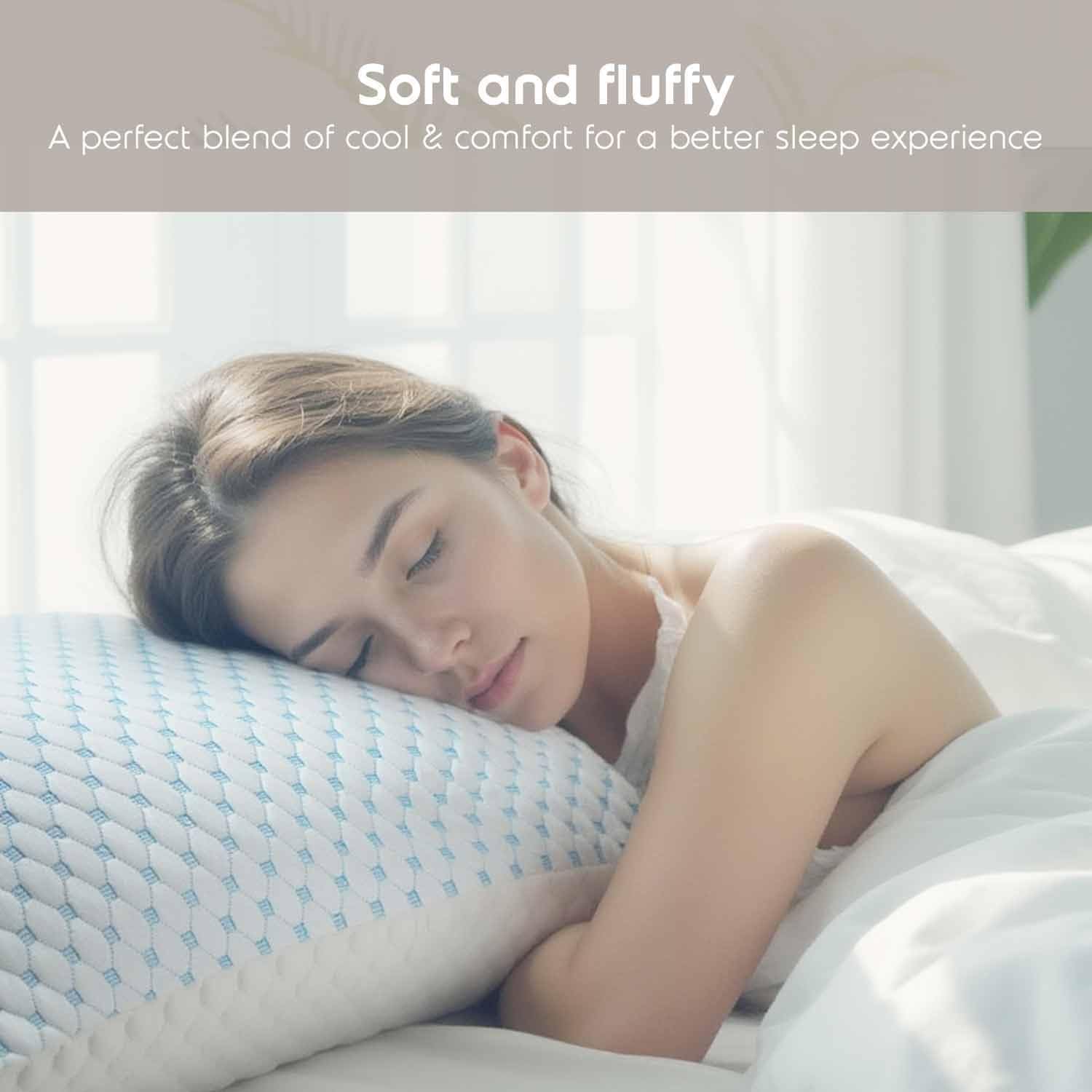 Nestl Cooling Body Pillow for Sleeping 1 Pack, Luxury Shredded Memory Foam Body Pillows, Adjustable Cold Gel Pillows for Hot Sleepers…