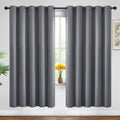 Yakamok Blackout Curtains Room Darkening Thermal Insulated Window Panels, Solid Grommet Top Drapes for Bedroom/Living Room(62Wx72L, Grey…