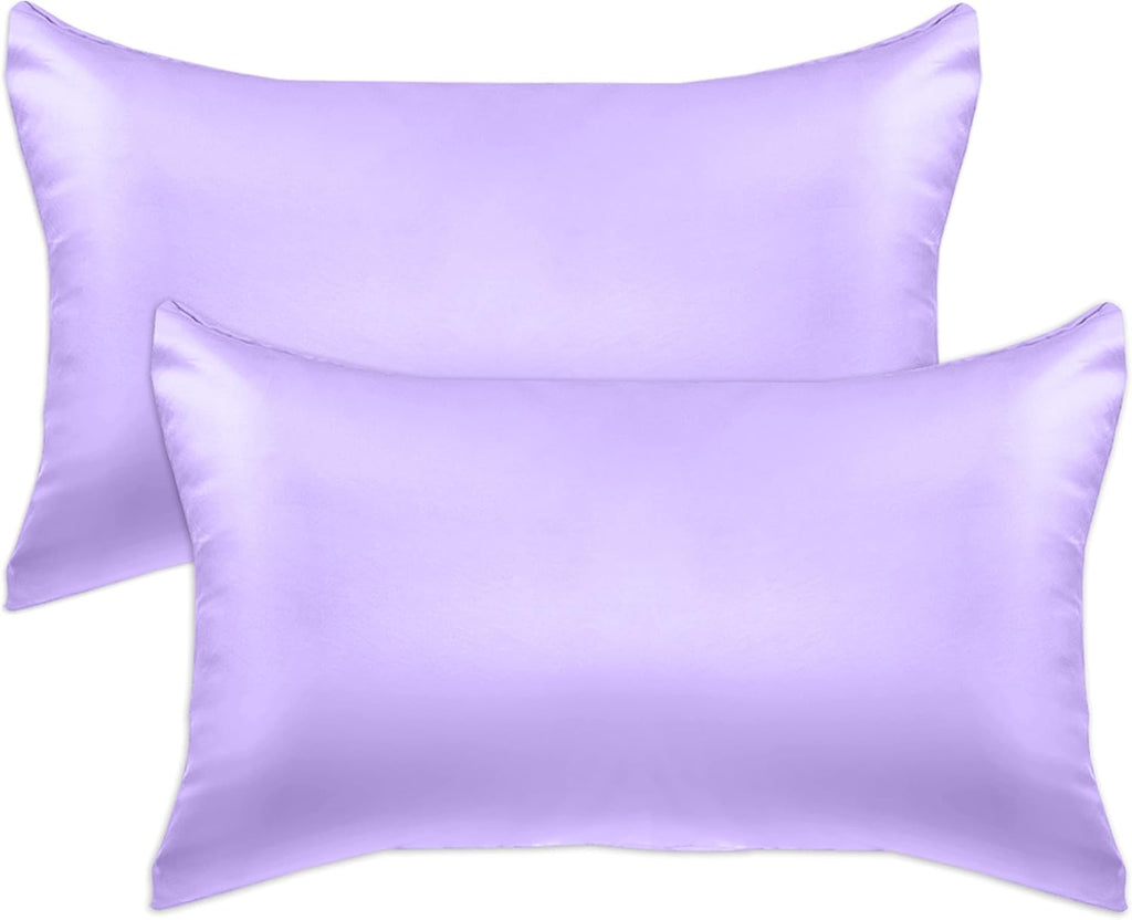 Elegantcomfort Elegant Comfort 2-Pack Cooling Viscose Satin Pillowcase Set with Hidden Zipper Closure, Silky Smooth for Hair and fabric…