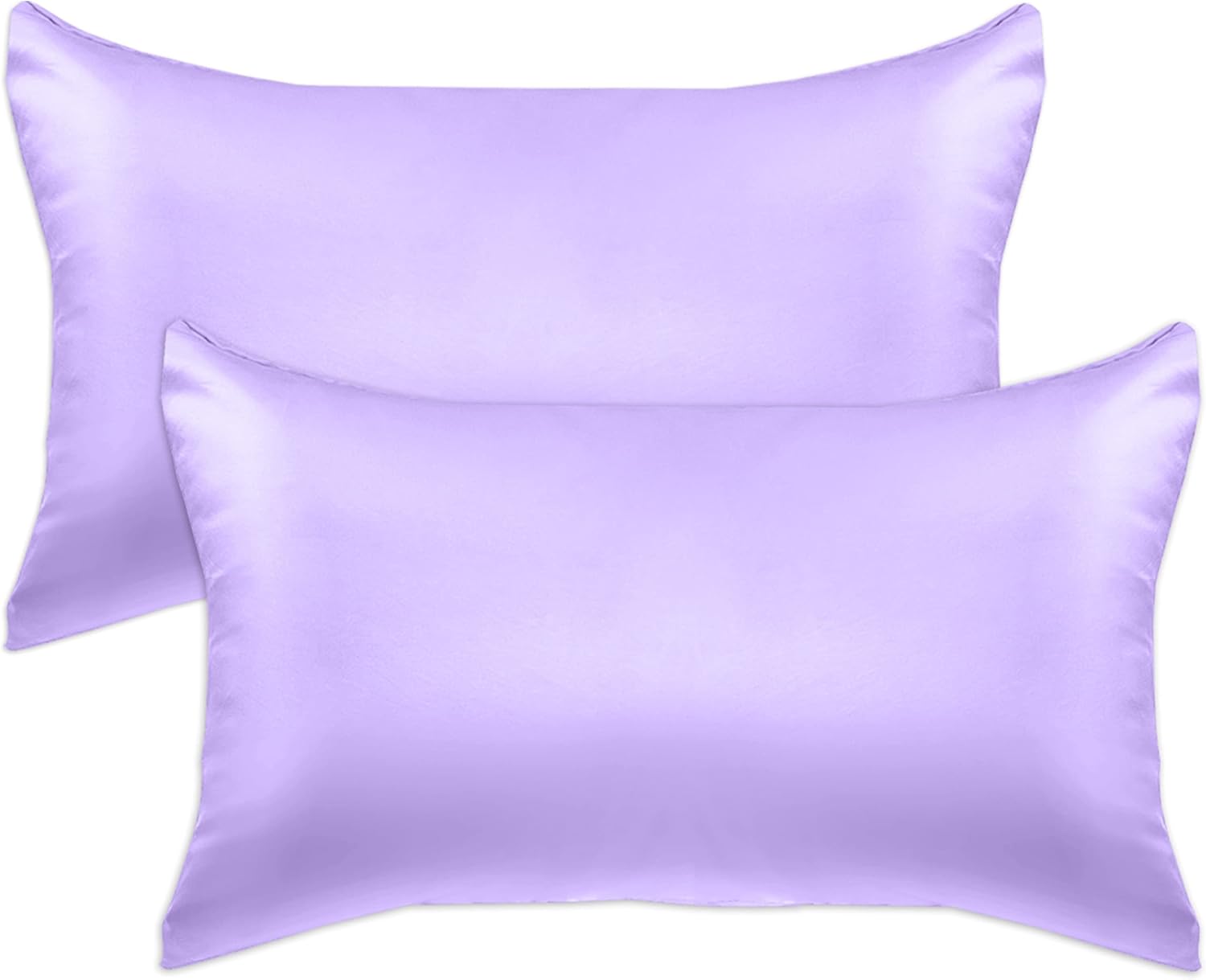 Elegantcomfort Elegant Comfort 2-Pack Cooling Viscose Satin Pillowcase Set with Hidden Zipper Closure, Silky Smooth for Hair and fabric…