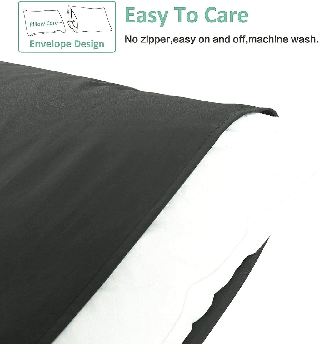 Ntbay King Pillowcase Set - 2 Pack Brushed Microfiber 20x36 Pillowcases - Soft, Wrinkle-Free, Fade-Resistant, Stain-Resistant, Dark Grey Pi…