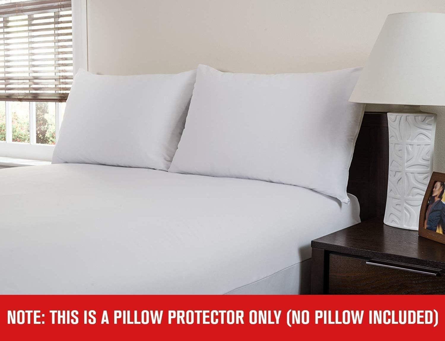 Guardmax Waterproof Pillow Protectors - Zippered Pillow Case Covers - Highly Soft & Noiseless Fabric - Protects Pillows from Dirt, Dust & D…