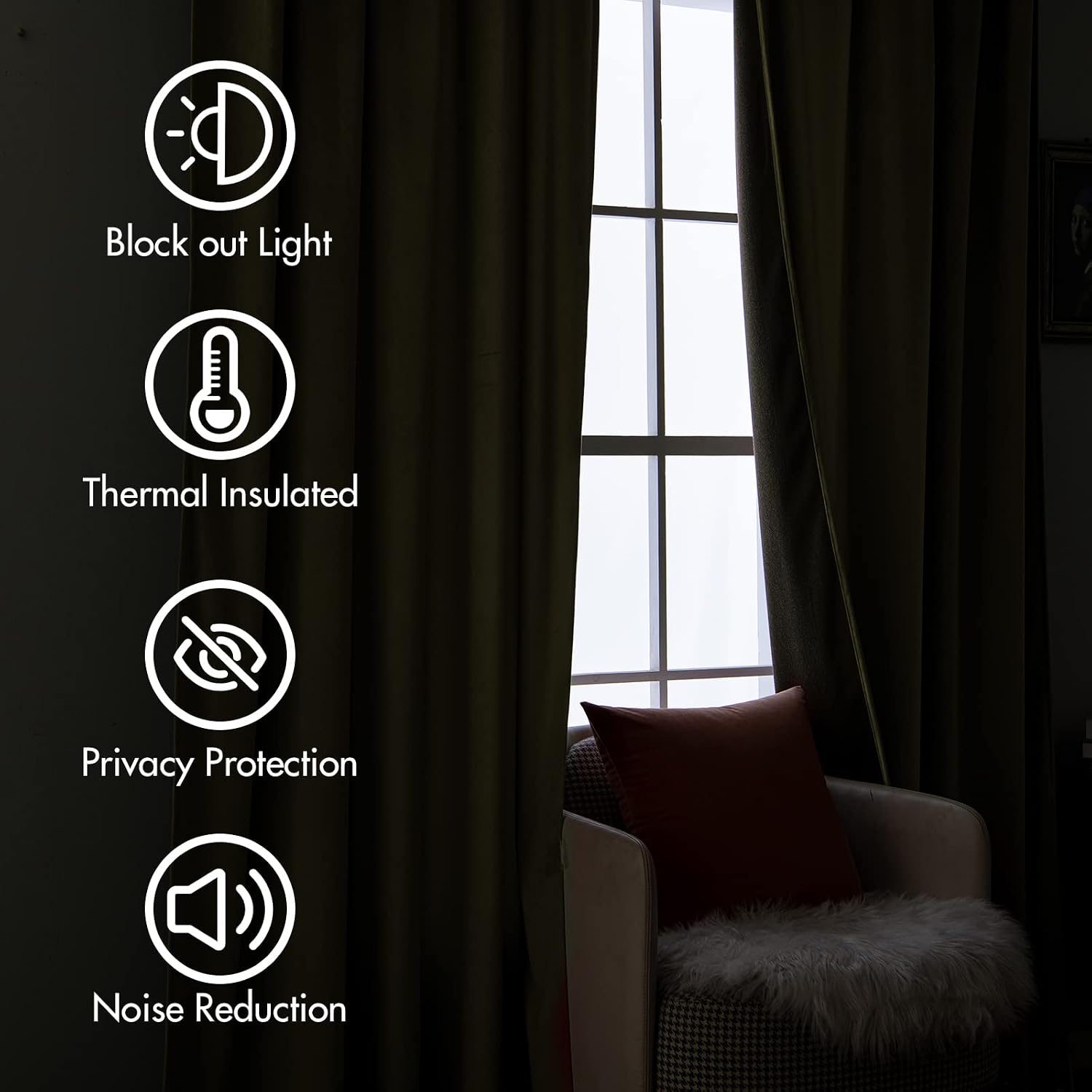 Miulee Velvet Curtains 108 inches Long 2 Panels - Luxury Burnt Orange Curtains for Bedroom Living Room Thermal Insulated Super Soft Window…