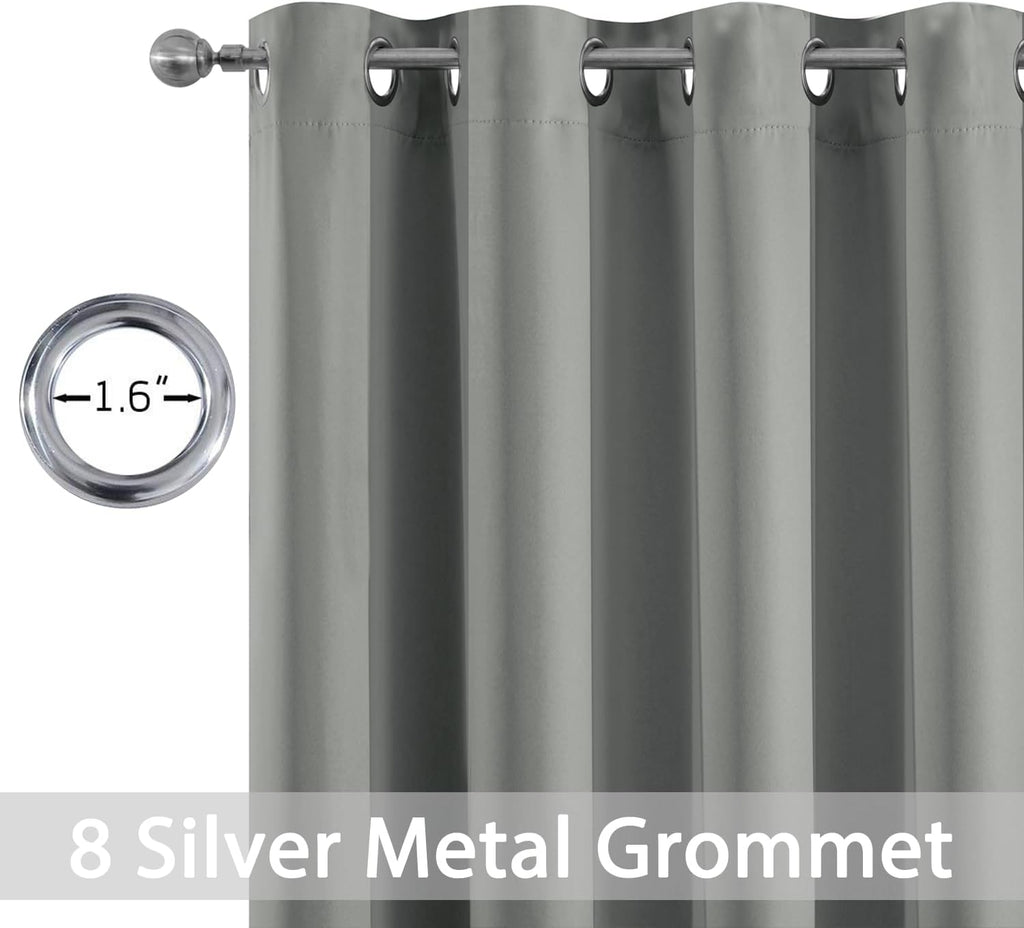 Yakamok Dove Grey Room Darking 108 Inch Length 2 Panel Sets for Livingroom Dining Room Darkening Thermal Insulated Bay Window Hotel…