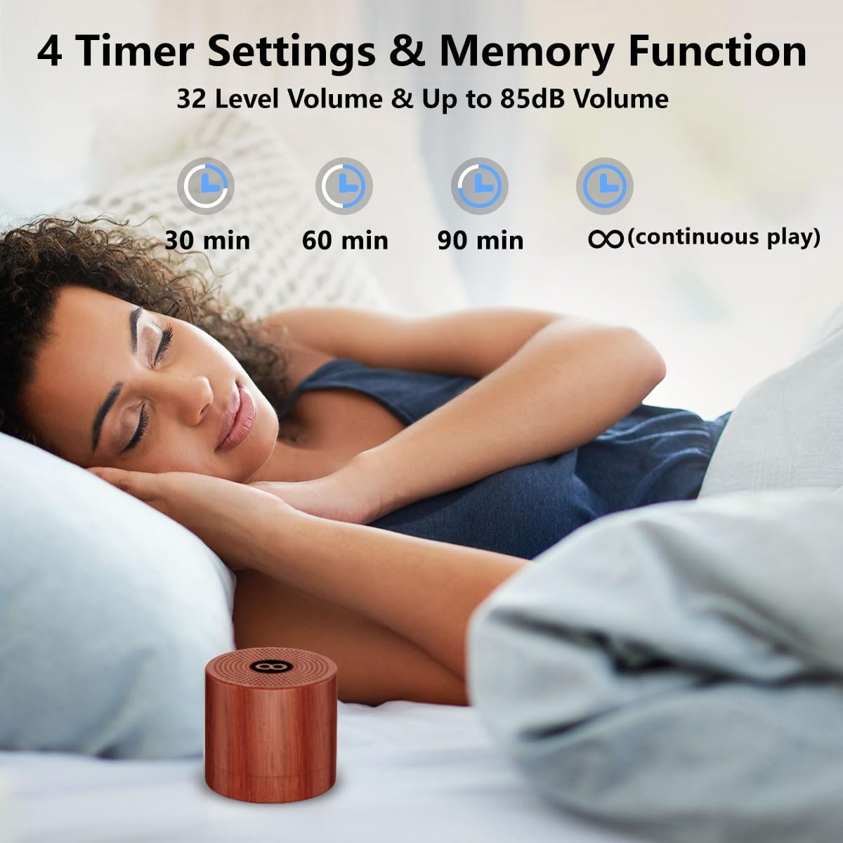 Hushingwhitenoisemachine Portable White Noise Machine Mini Sound Machine with 30 Soothing Sounds Rechargeable for Adults Newborn Kids Sleep…