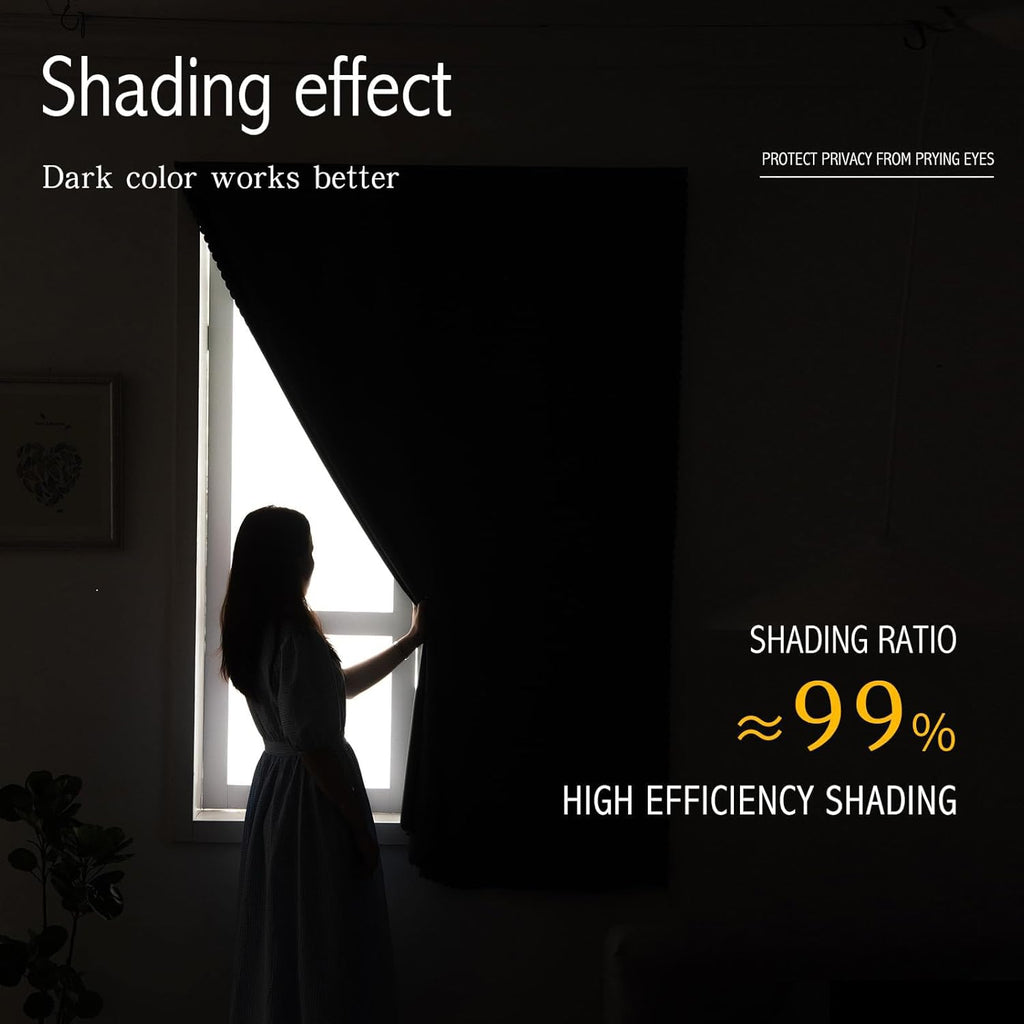 Magic Tape Blackout Curtains for Bedroom No Drillng Self Adhesive Curtains No Rod Small Window, 35" W X 79" L, Sage Green, 1 Panel