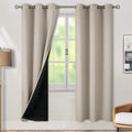 BGment Thermal Insulated 100% Blackout Curtains for Bedroom with Black Liner, Double Layer Full Room Darkening Noise Reducing Grommet Curta…