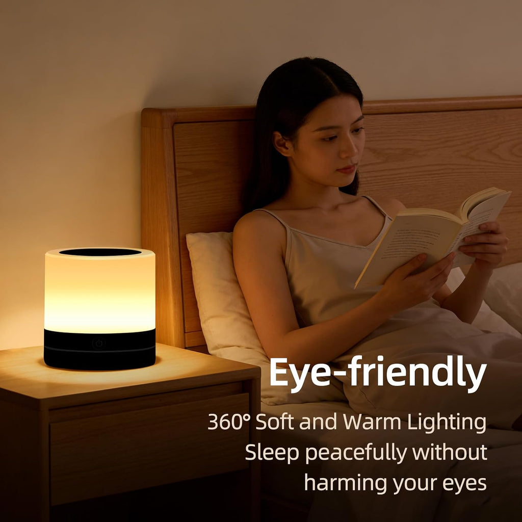 Portable Night Light for Kids, USB Rechargeable Small Desk Lamp,13 RGB Colors & 4 Brightness & 1 Remote, Touch Bedside Table Lamp for…