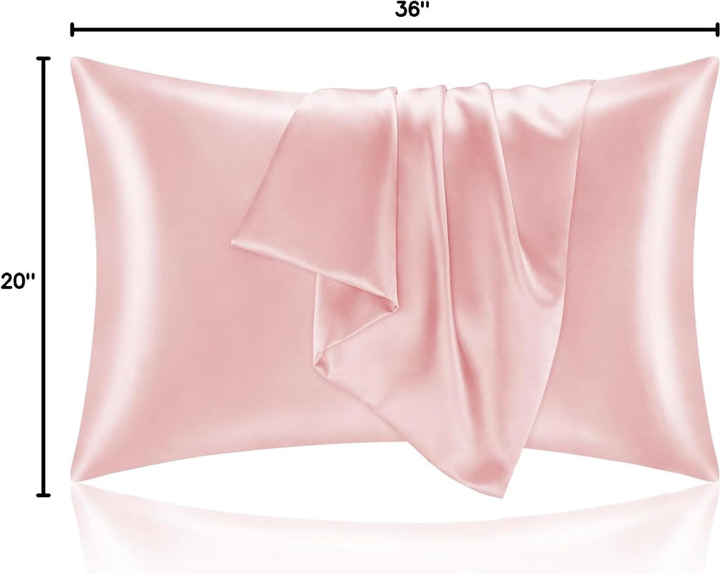 Bedelite Satin Pillowcase for Hair and Skin, Super Soft and Cooling Similar to Silk Pillow Cases 2 Pack with Envelope Closure, Gift for Wom…
