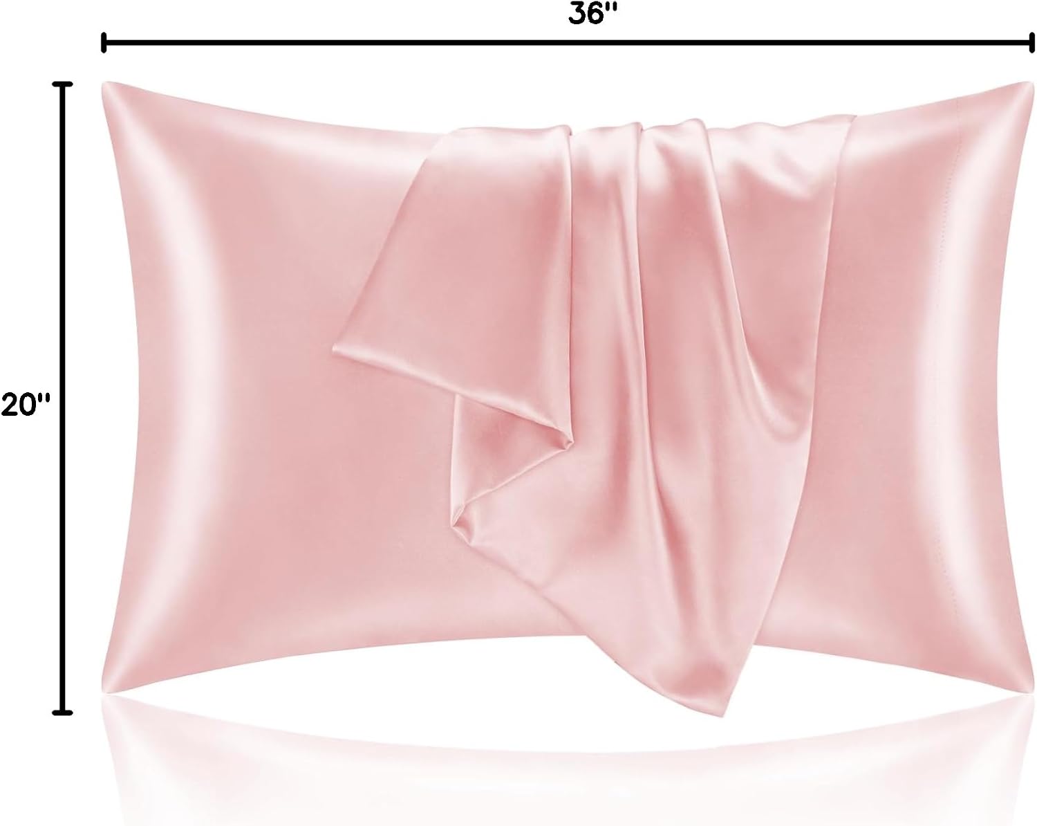 Bedelite Satin Pillowcase for Hair and Skin, Super Soft and Cooling Similar to Silk Pillow Cases 2 Pack with Envelope Closure, Gift for Wom…