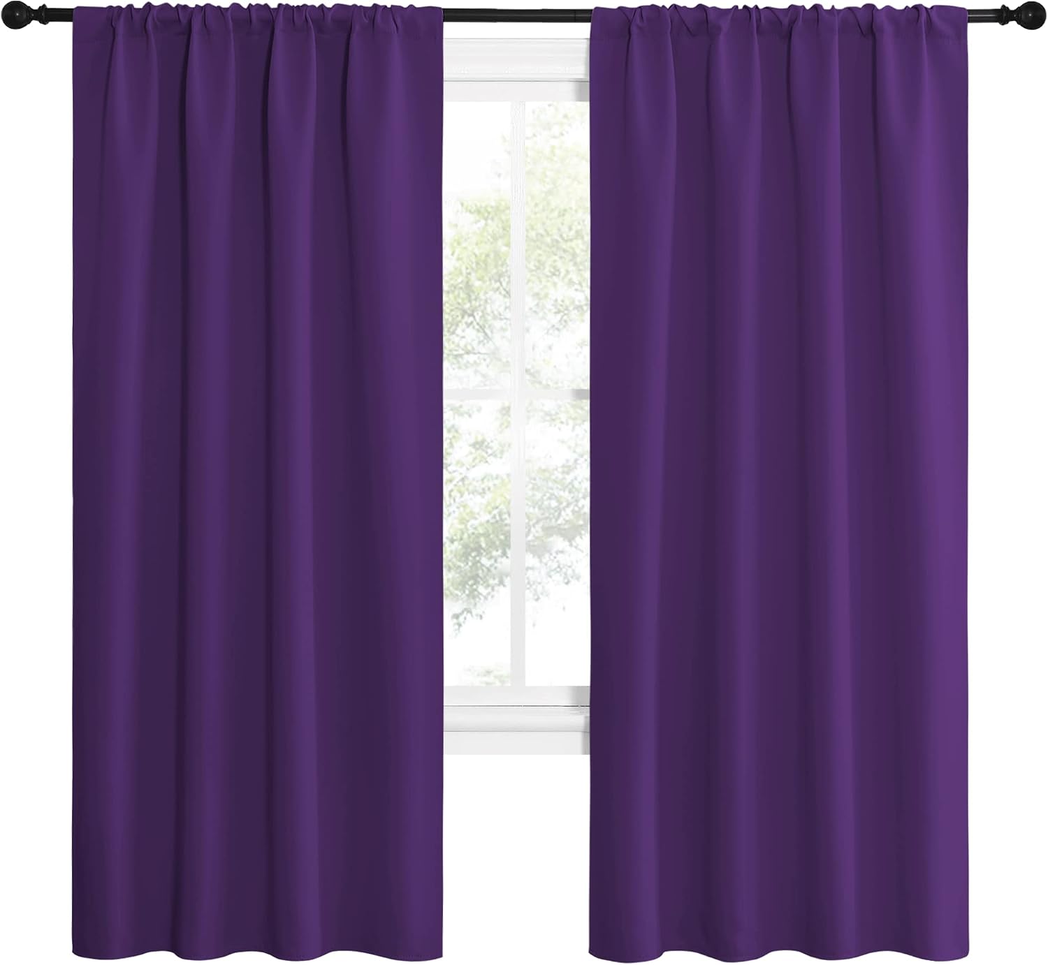NICETOWN Blackout Curtains for Living Room - Triple Weave Home Decoration Thermal Insulated Solid Rod Pocket Blackout Drapes for…