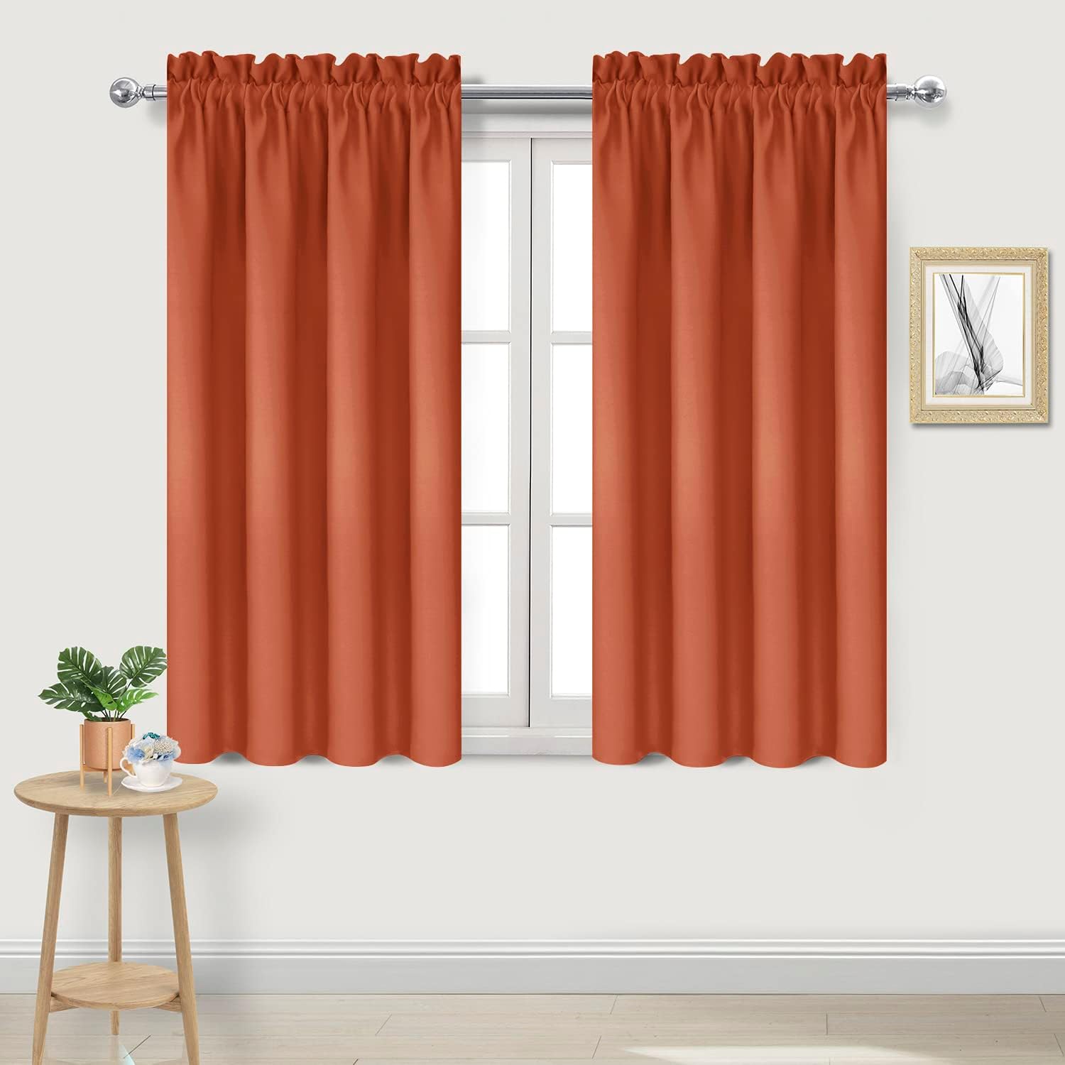 DWCN Blackout Curtains Thermal Insulated, Energy Saving & Noise Reducing Bedroom and Living Room Curtains, Burnt Ochre, W 38x L 45 Inch…