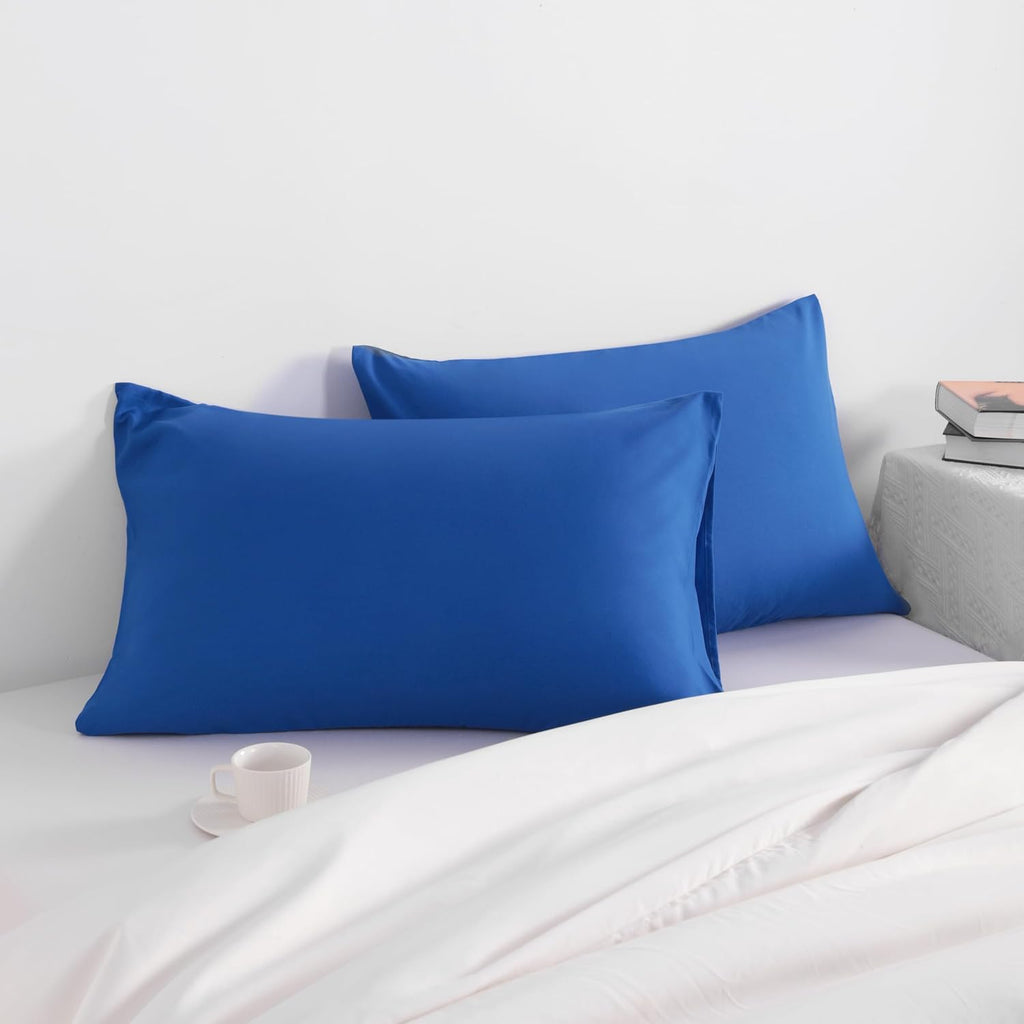 Ntbay Standard Pillow Cases Set of 2, 2 Pack Brushed Microfiber 20x26 Pillow Cases, Soft, Wrinkle, Fade, Stain Resistant Royal Blue Pillow…