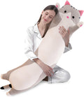 shangman Lovely Plush Cat Doll Cute Cartoon Soft Stuffed Kitten Pillow Long Throw Sleeping Pillow Doll Toy Gift for Kids Girlfriend…