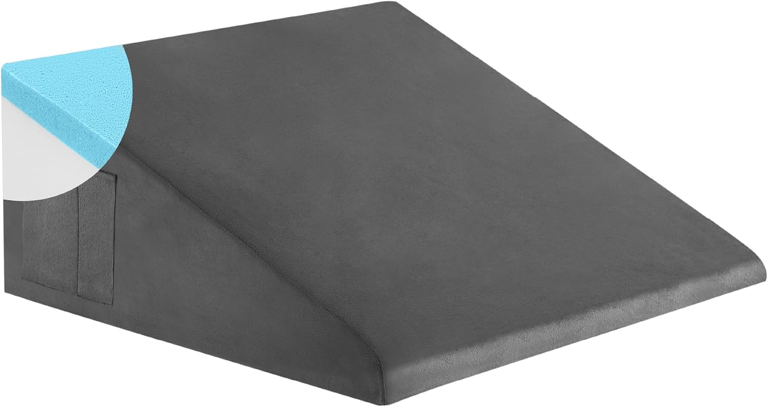 Bedluxe Wedge Pillow, 8 inch Bed Wedge Pillow for Headboard, Pillow Wedge for Acid Reflux Relief, Sleeping, After Surgery, Snoring, Gerd…
