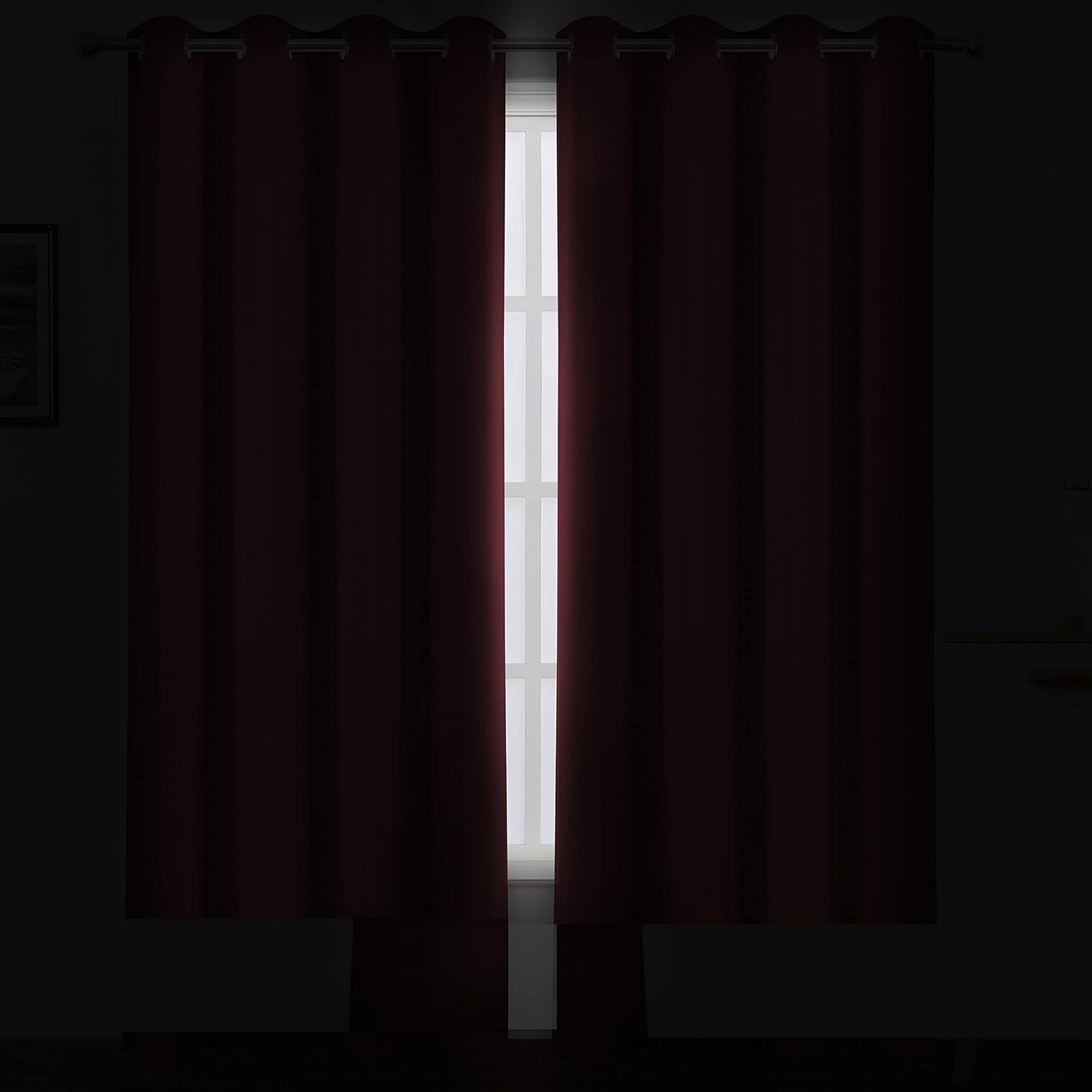 Lemomo Dark Red Thermal Blackout Curtains/52 x 95 Inch/Set of 2 Panels Room Darkening Curtains for Bedroom 95 Inch Red