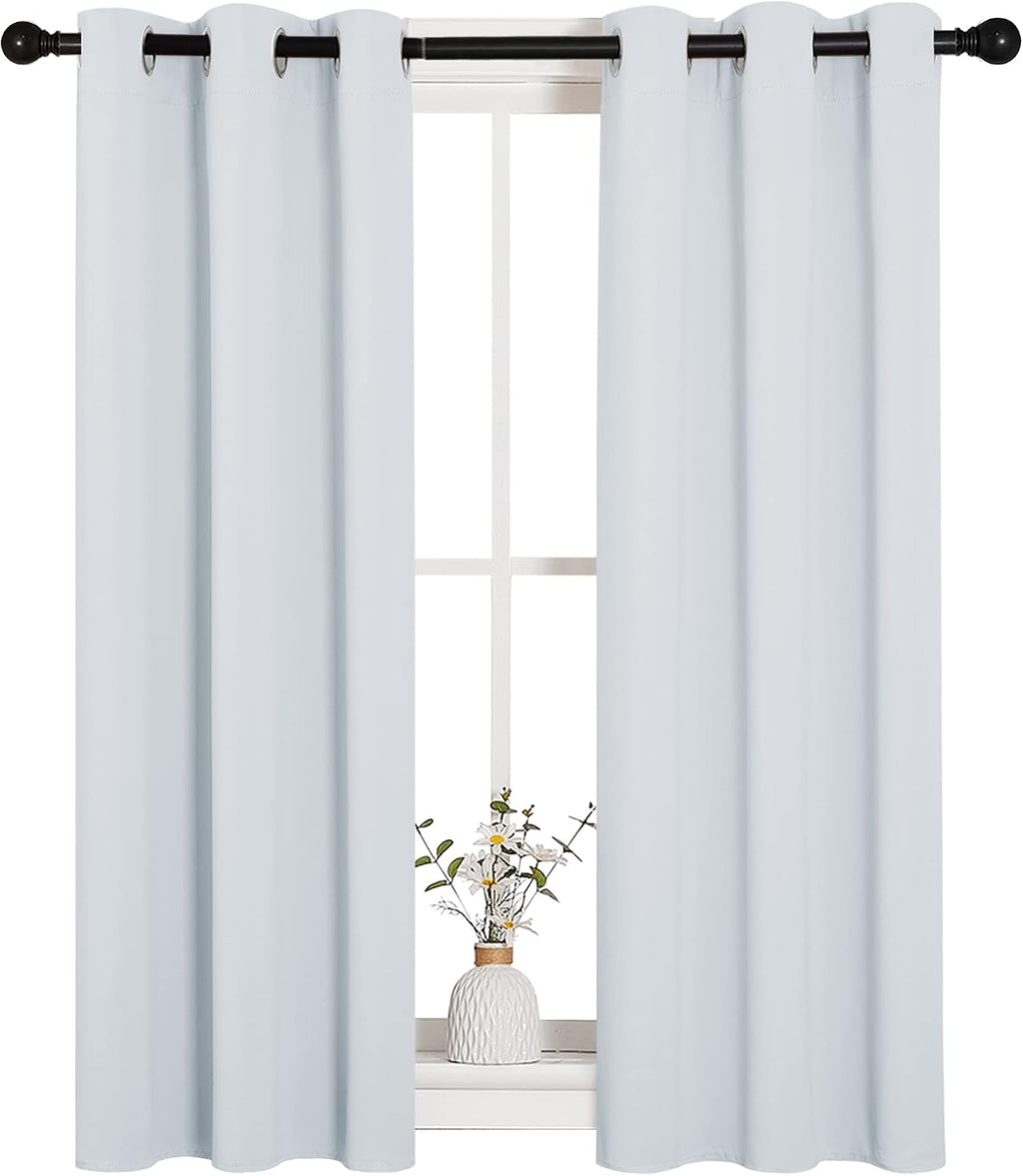 NICETOWN Room Darkening Draperies Curtains Panels, 2 Panels, 29 by 40, Greyish White, Window Treatment Thermal Insulated Grommet Room…