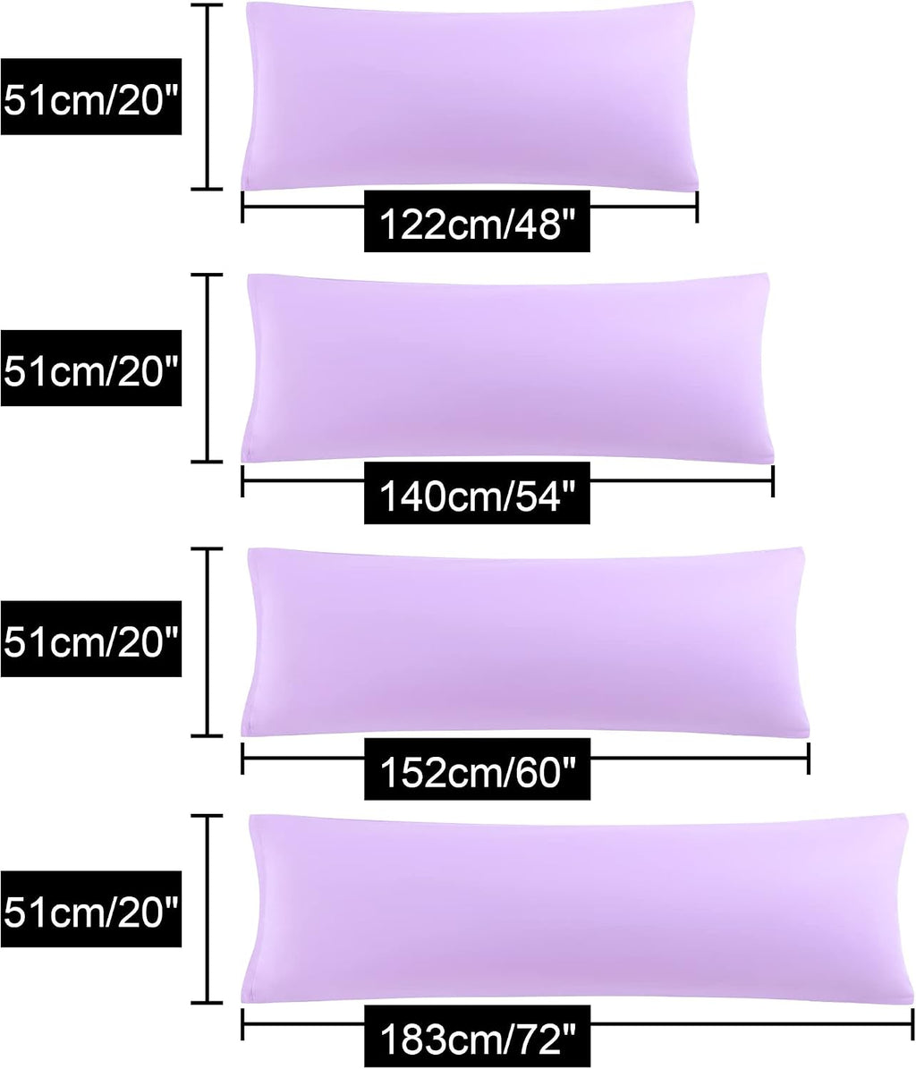 uxcell Soft Microfiber Body Pillow Cover with Zipper Closure, Long Pillow Cases for Body Pillows Weave for 90 GSM Polyester, Violet Body (2…