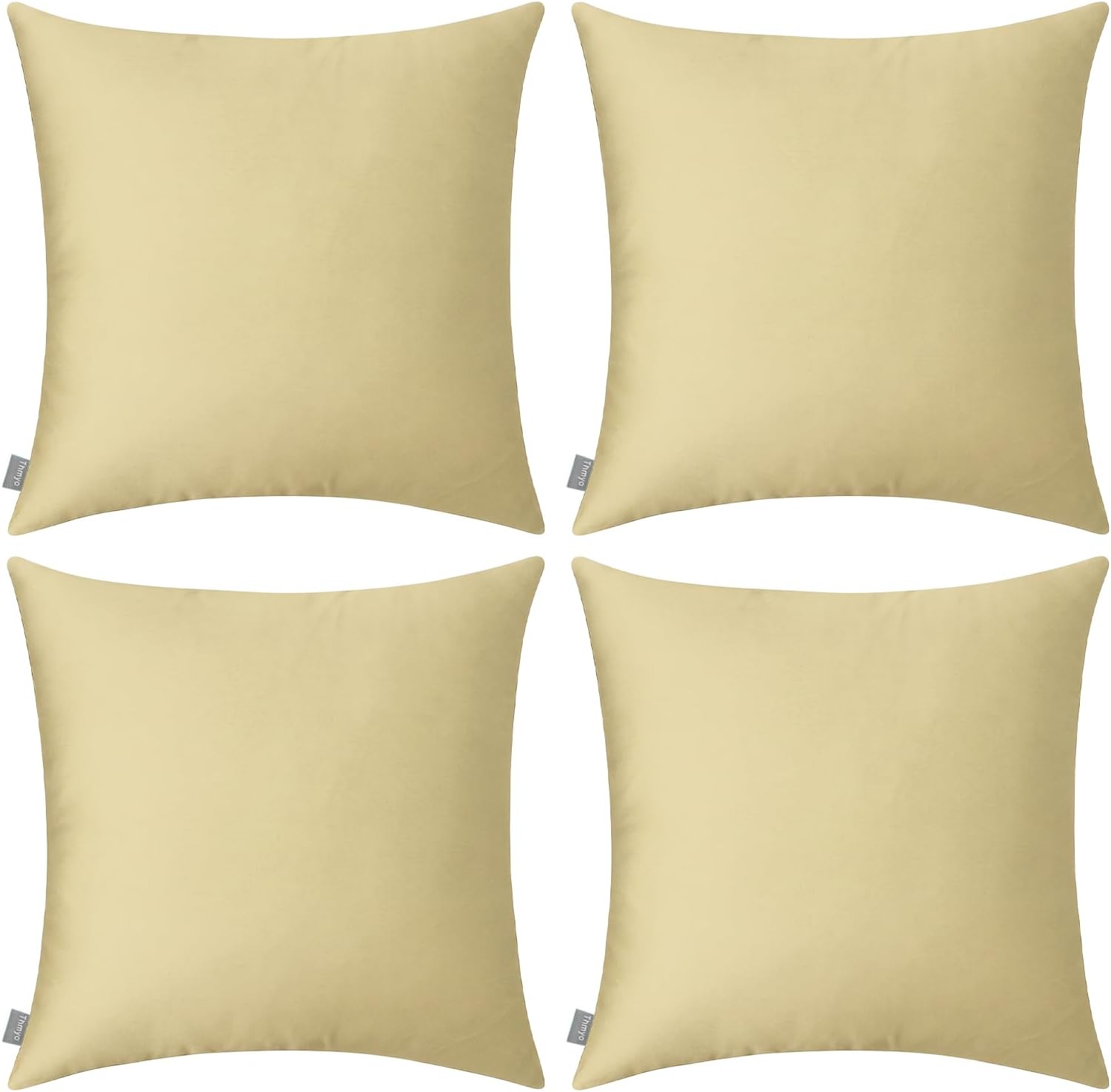 Thmyo 4-Pack 100% Cotton Comfortable Solid Decorative Throw Pillow Case Square Cushion Cover Pillowcase Sublimation Blank Pillow Covers DIY…