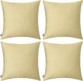Thmyo 4-Pack 100% Cotton Comfortable Solid Decorative Throw Pillow Case Square Cushion Cover Pillowcase Sublimation Blank Khaki DIY Throw P…