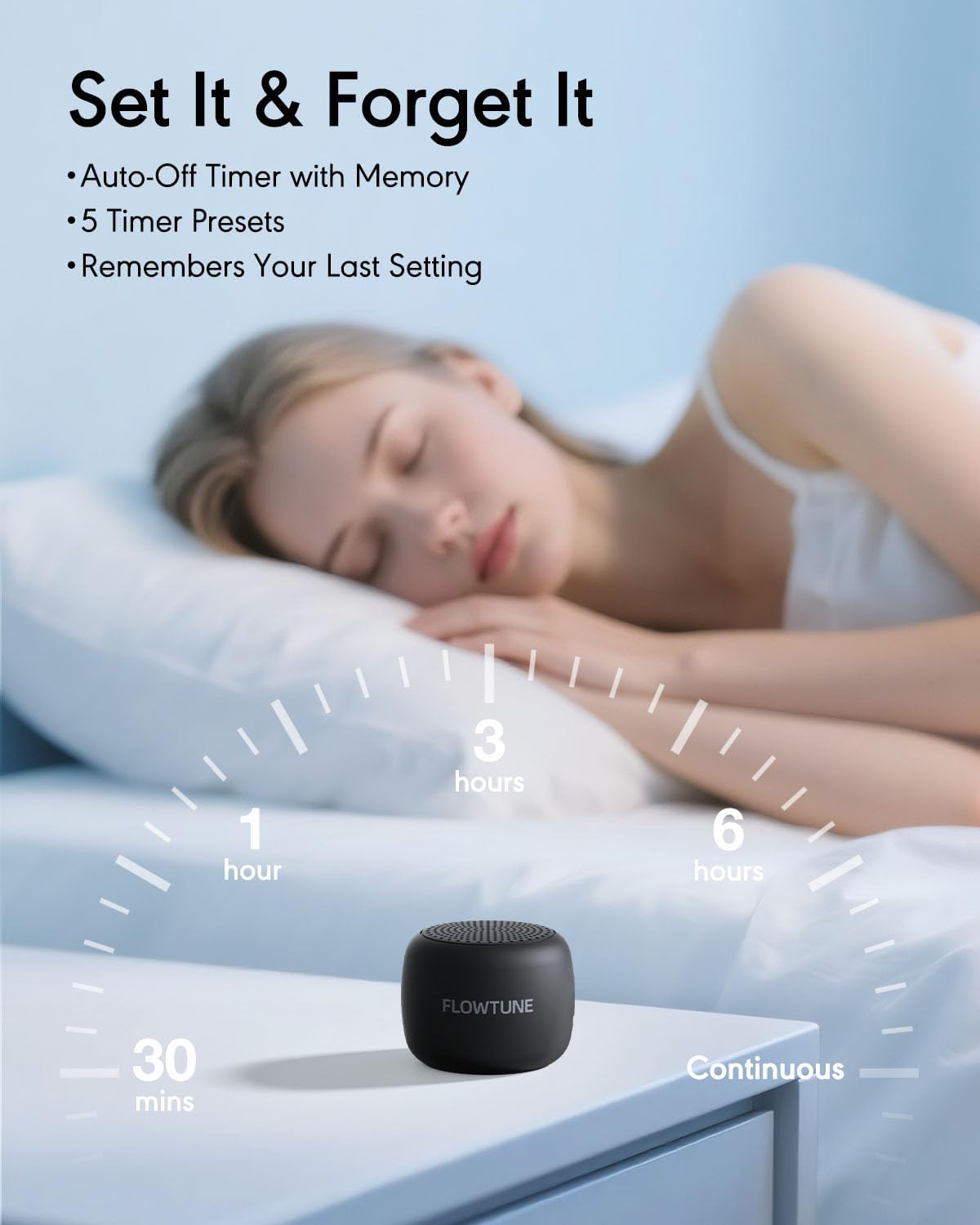 Sound Machine Flowtune White Noise Machine for Baby Adults, Mini Portable Sound Machine for Travel, 6H Timer, 18 Soothing Sleep Sounds…
