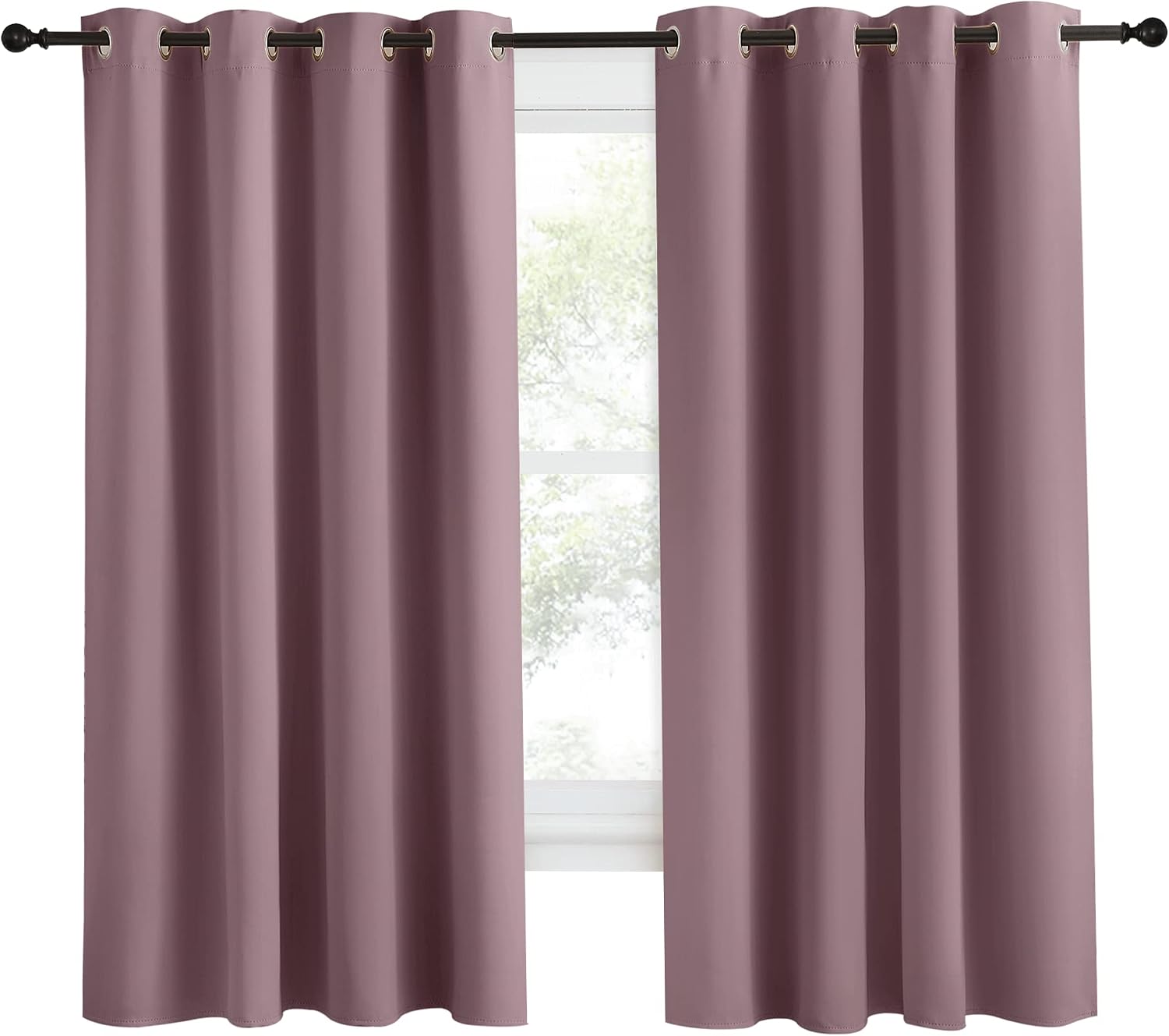 NICETOWN Kitchen Blackout Window Curtain Panel, Dry Rose, 1 Panel, 55 by 68 inches Long, Home Fashion Thermal Insulated Solid Grommet…