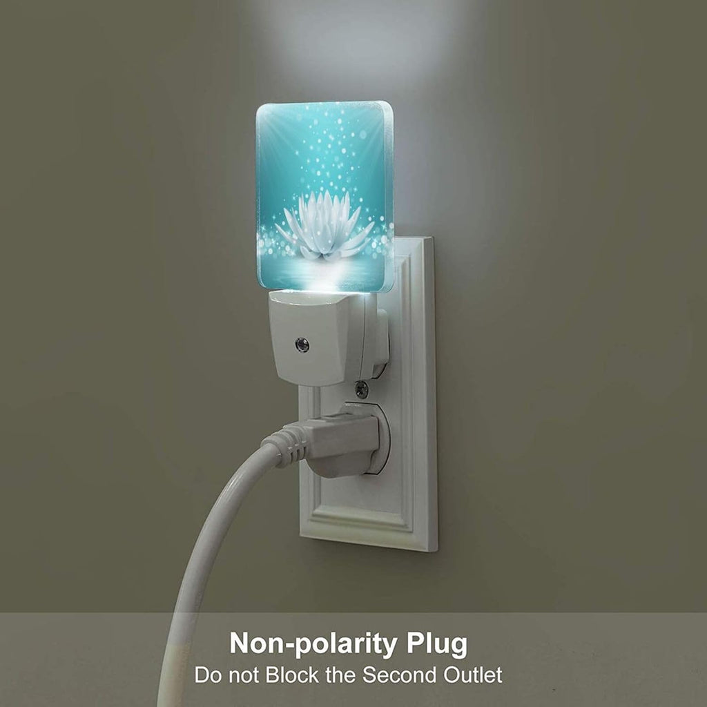 Sparkle Blue Zen Lotus Flower Night Light, Plug Into Wall Decor for Stairway, Hallway, Kitchen, Dusk to Dawn Sensor Nightlights for…