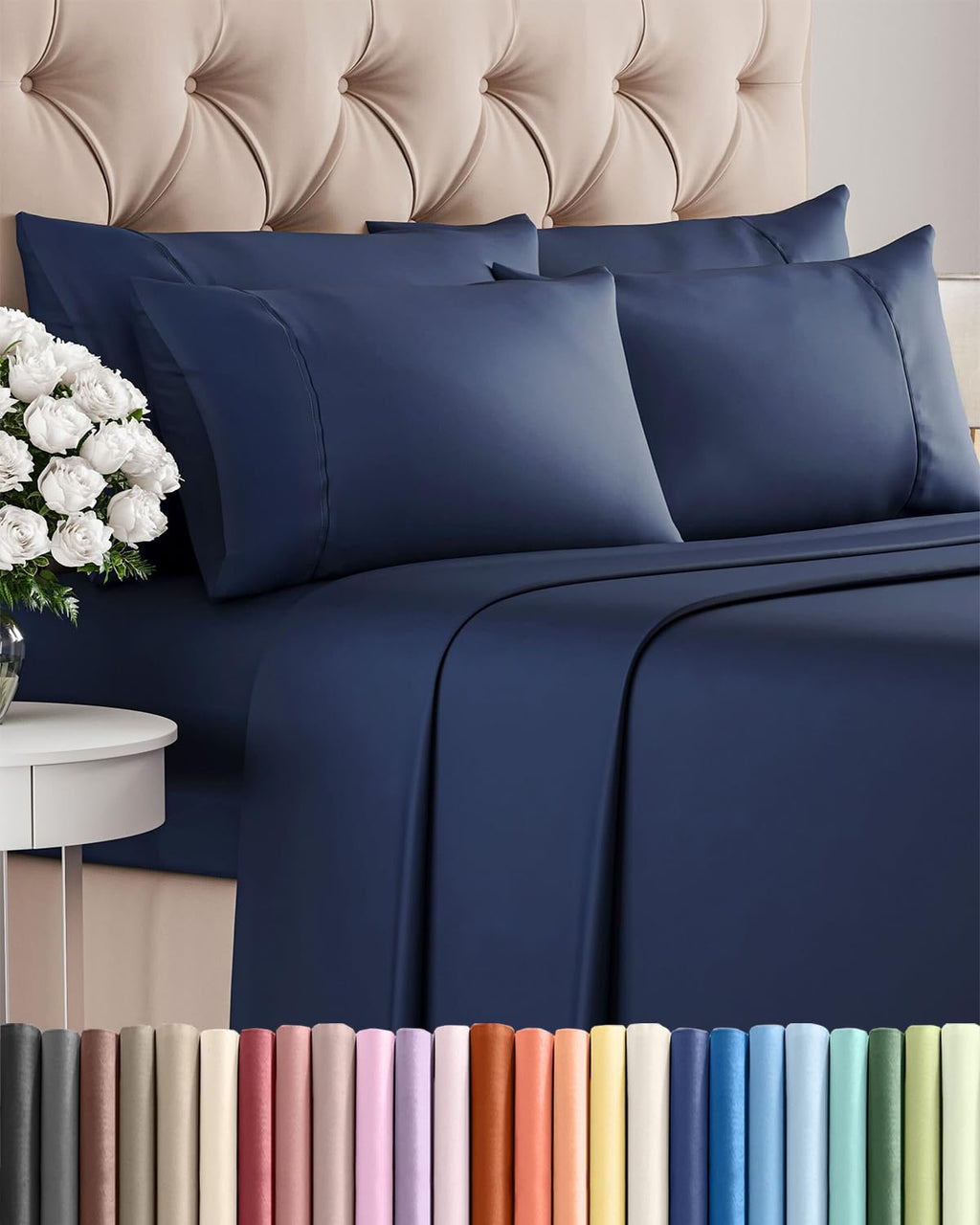 Full 6 Piece Sheet Set - Comfy, Breathable & Cooling - Hotel Luxury Bedding for Women, Men, Kids, Teens & Children - 1 Flat & 1 Fitted…