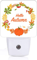 Hello Autumn Night Light, Plug Into Wall with Dusk to Dawn Light Sensors, Warm Nightlights for Bedroom, Bathroom, Hallway, Kitchen, Gifts…