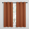 NICETOWN Bedroom Curtains 63 inches Long, Privacy and Thermal Insulated Blackout Drapes for Windows (Burnt Orange, 1 Pair, 42 x 63 inches)
